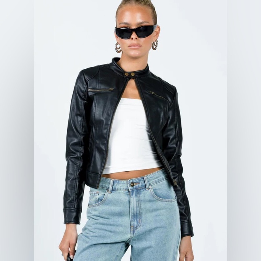 Princess Polly Black Leather Jacket